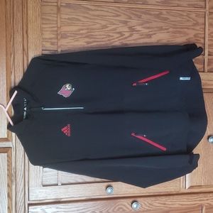 Men's Louisville Cardinals Adidas Long Sleeve Black 1/4 Zip Pullover Sz. S